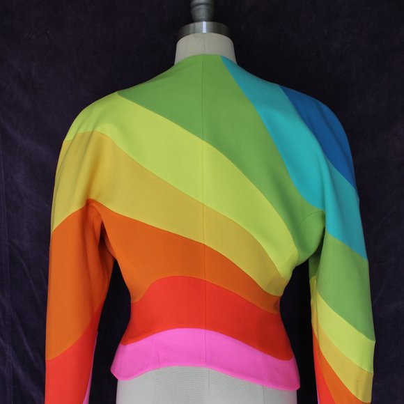 THIERRY MUGLER dress blazer jacket rainbow 42 - Picture 9 of 10